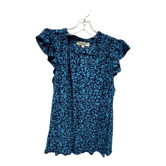 Blue Top Short Sleeve By Loft, Size: L