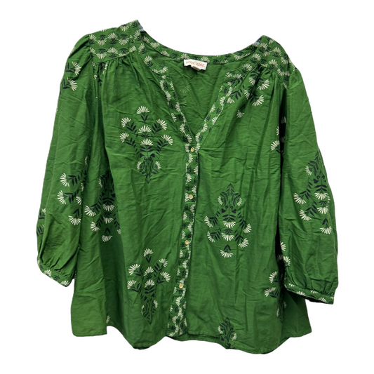 Green Top Long Sleeve By Knox Rose, Size: 1x