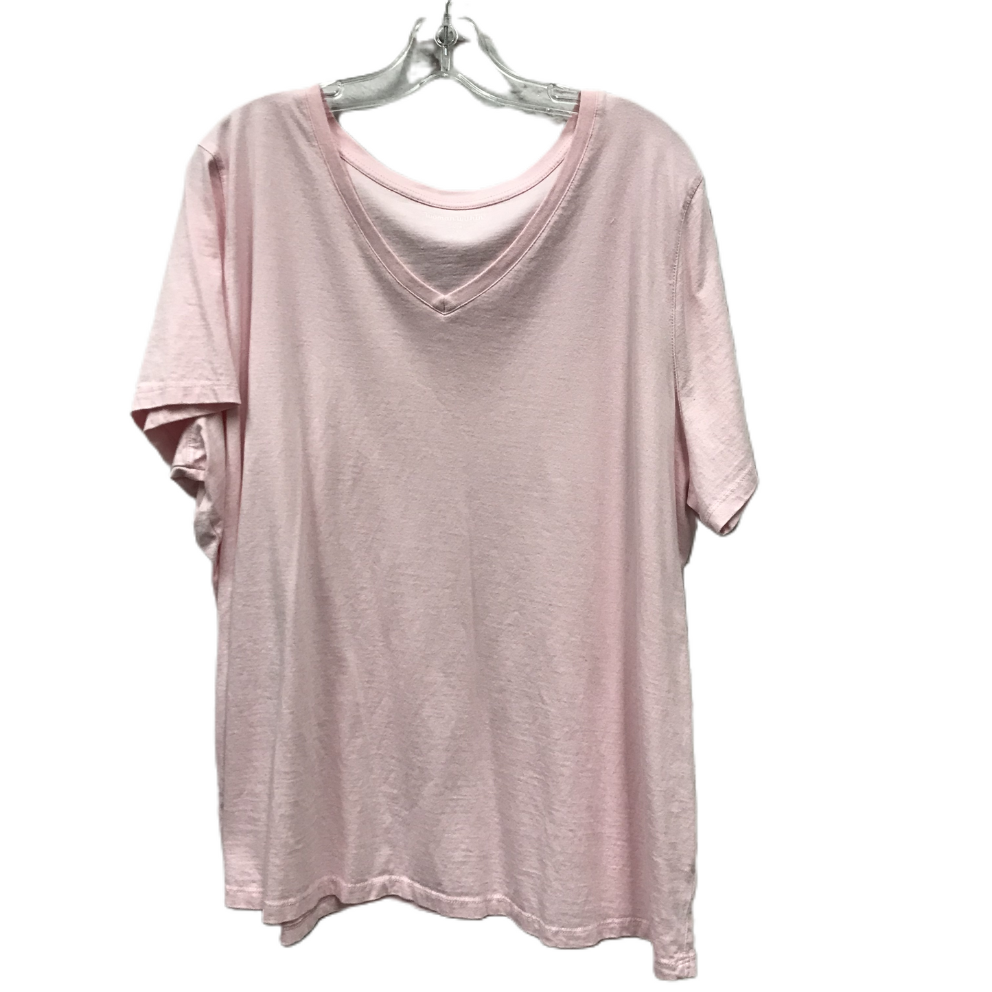 Pink Top Short Sleeve By Woman Within, Size: 2x