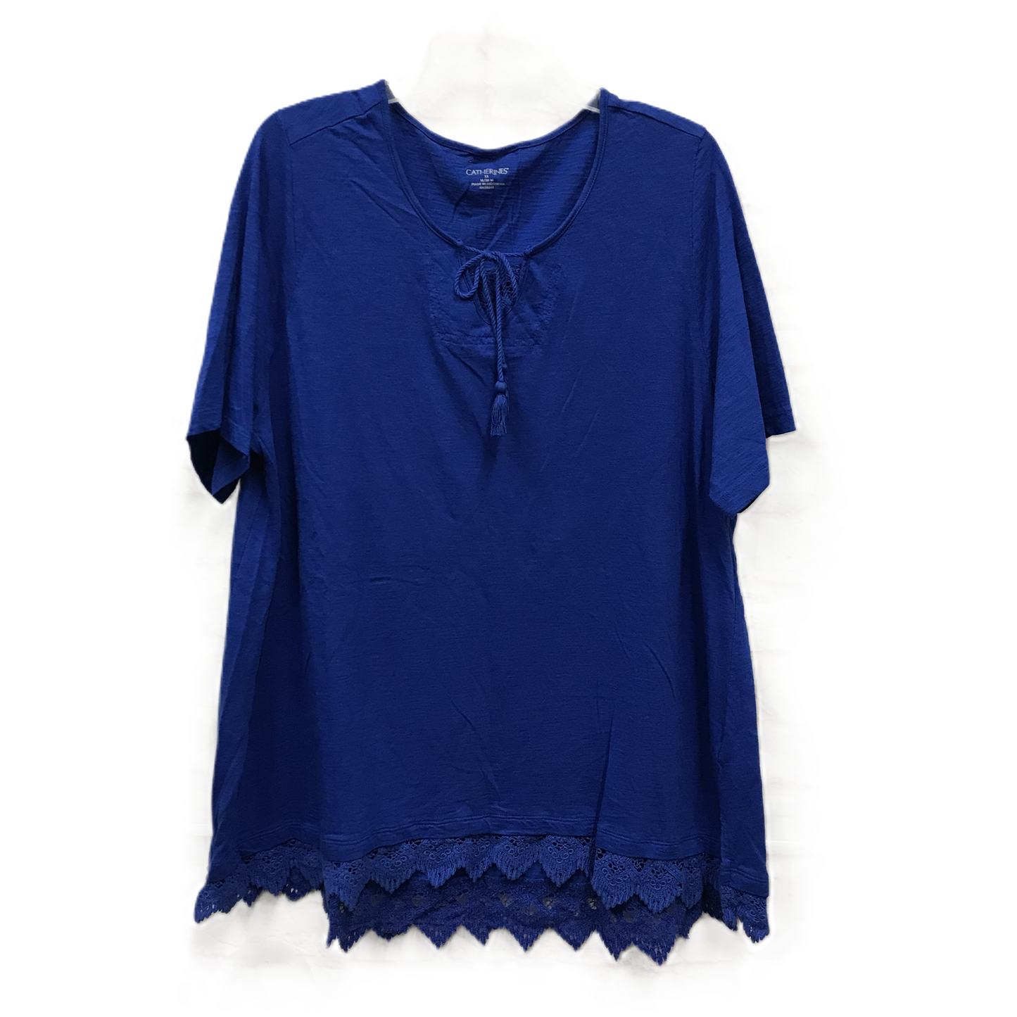Blue Top Short Sleeve By Catherines, Size: 1x