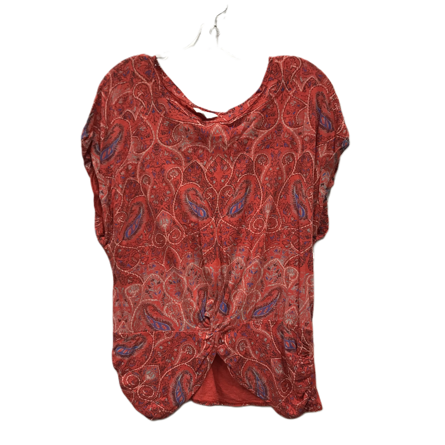 Red Top Short Sleeve By Lucky Brand, Size: L
