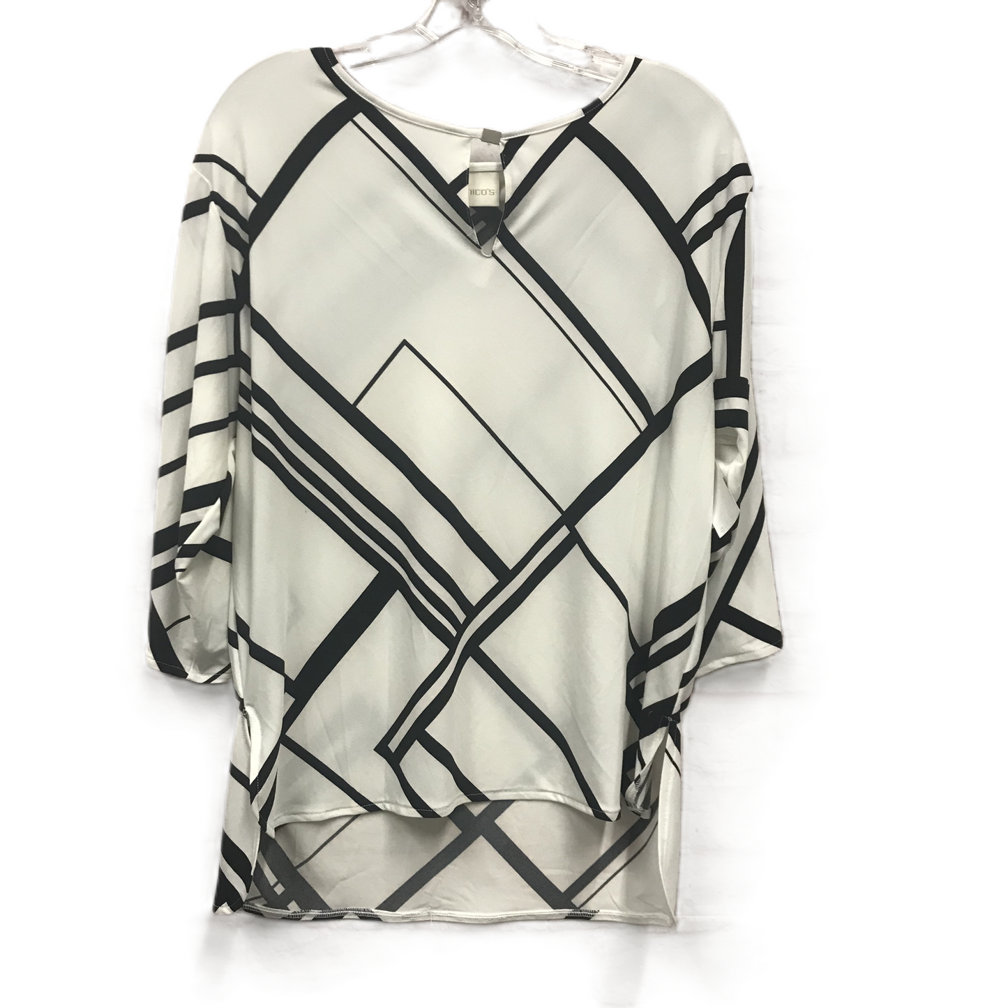 Black & White Top Long Sleeve By Chicos, Size: M