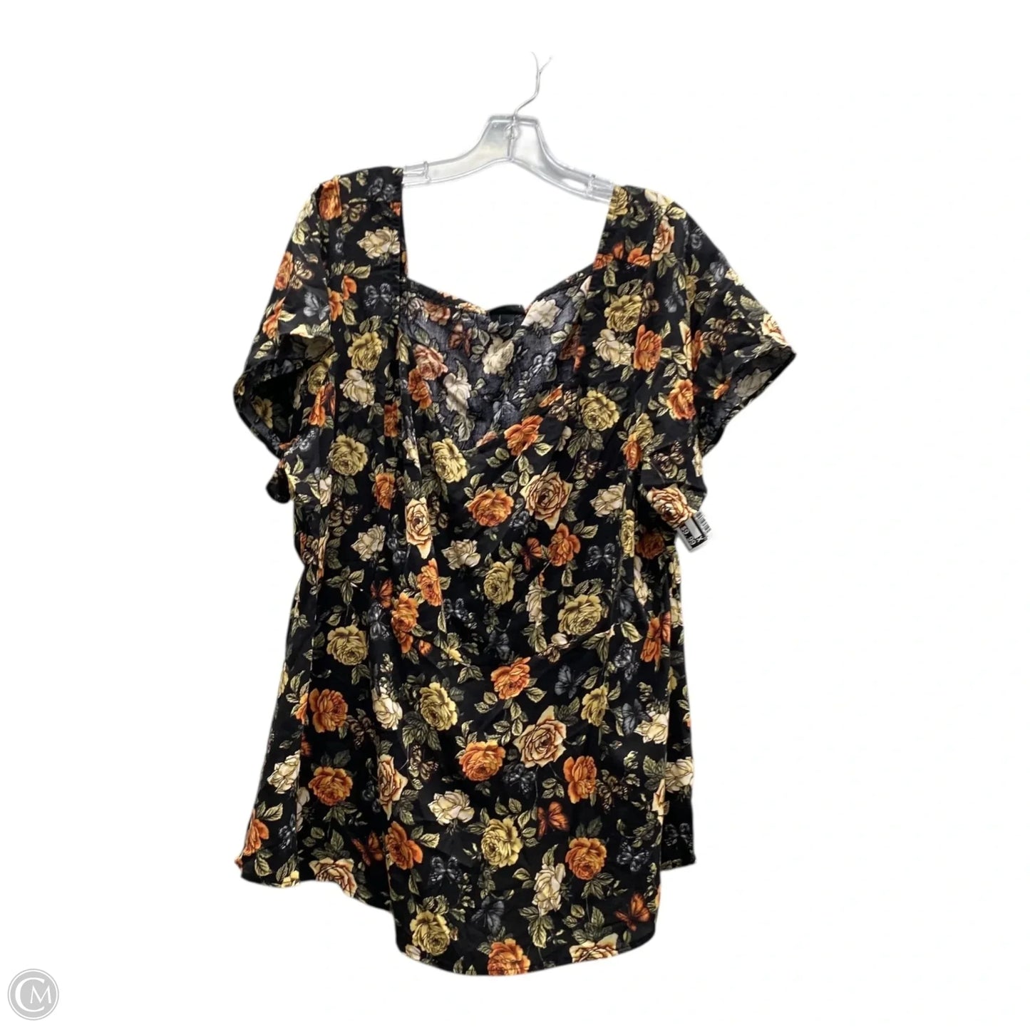 Top Short Sleeve By Torrid In Black & Orange, Size: 3x