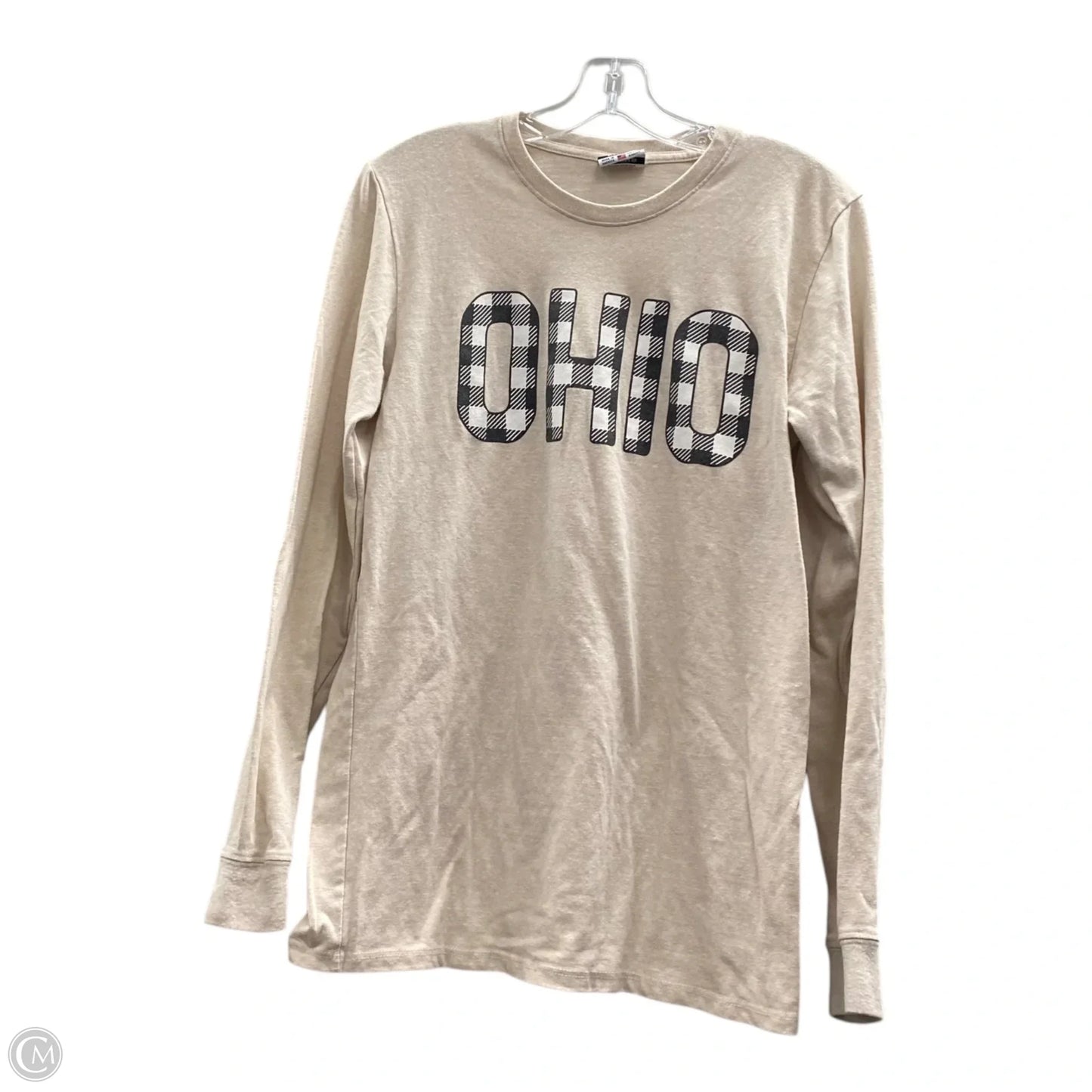 Top Long Sleeve Basic By Where I am from In Beige, Size: M
