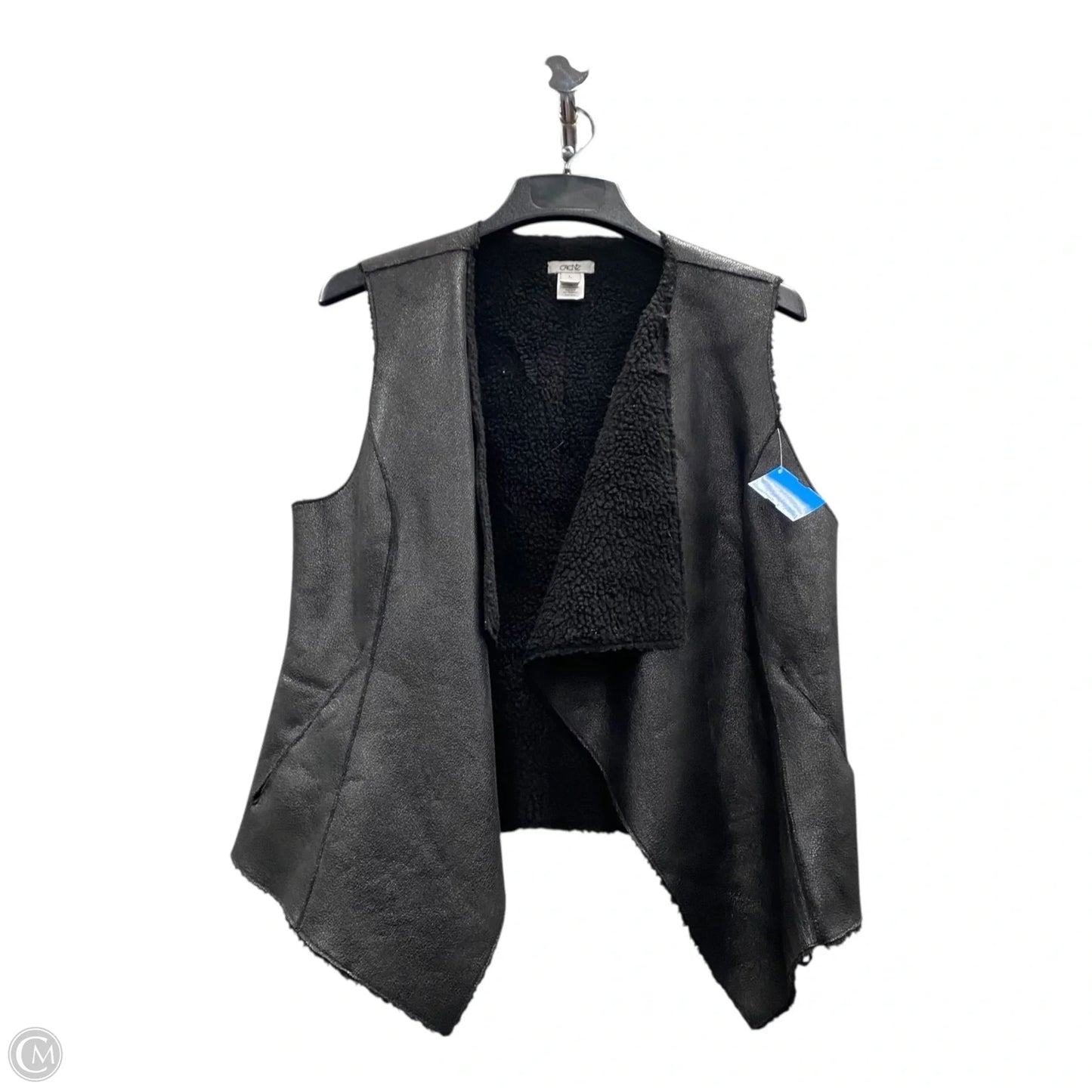 Vest Faux Fur & Sherpa By Cache In Black, Size: L