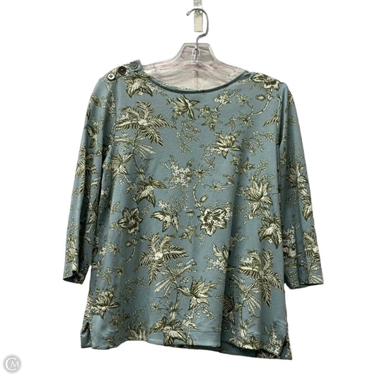 Top 3/4 Sleeve By J. Jill In Blue & Green, Size: Mp