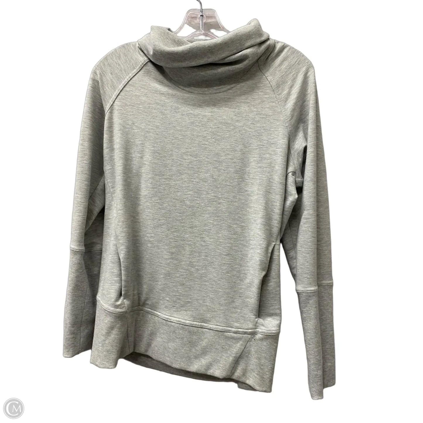 Athletic Top Long Sleeve Collar By Lululemon In Grey, Size: S