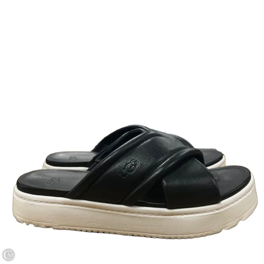 Sandals Designer By Ugg In Black & White, Size: 7