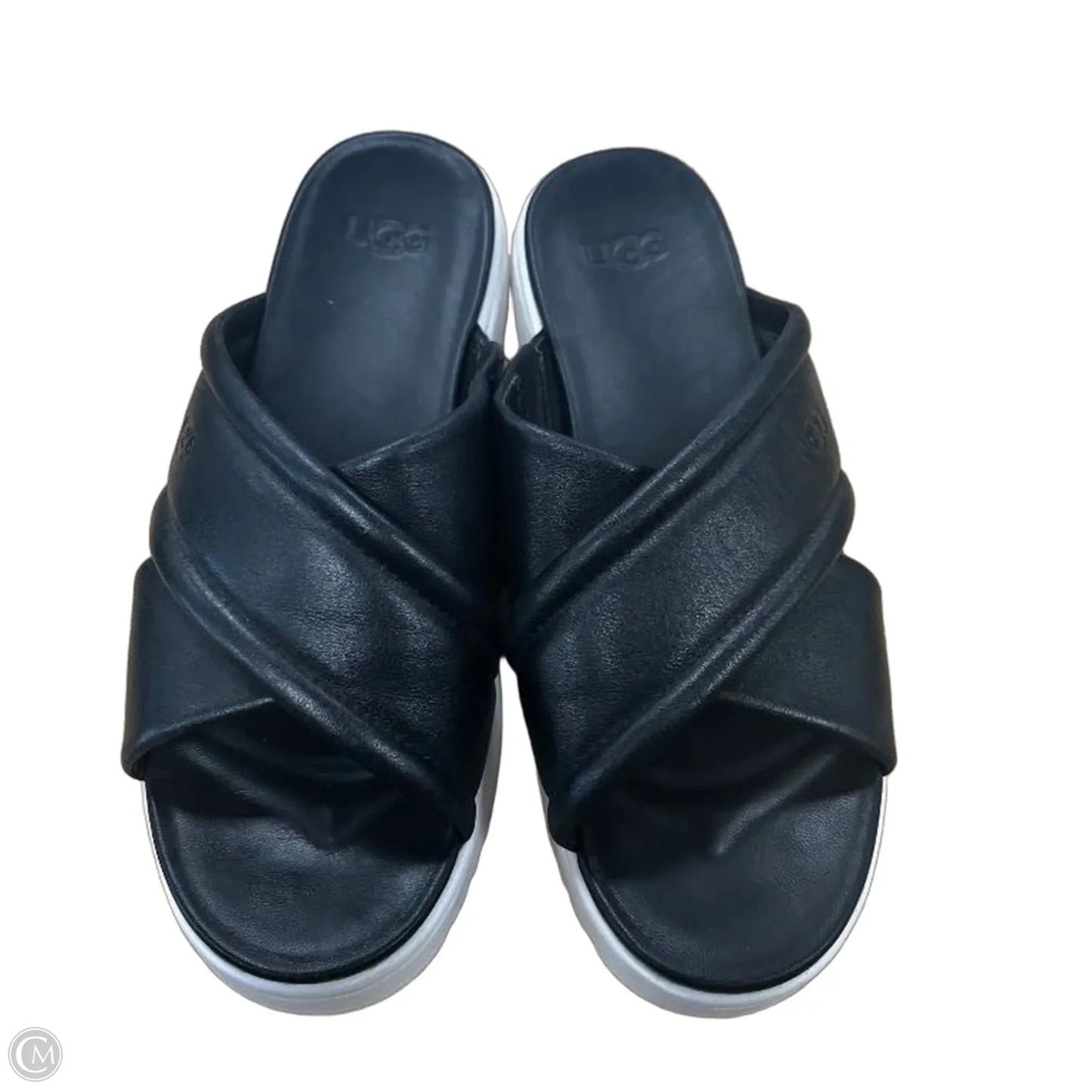 Sandals Designer By Ugg In Black & White, Size: 7