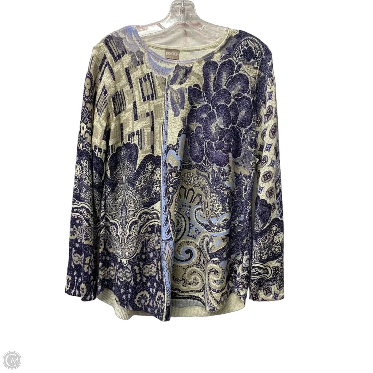 Top Long Sleeve By Chicos In Blue, Size: M