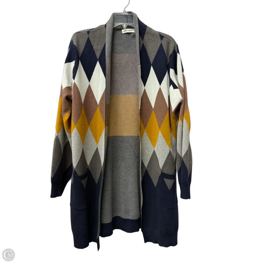 Sweater Cardigan By Grace Karin In Blue & Brown, Size: Xl