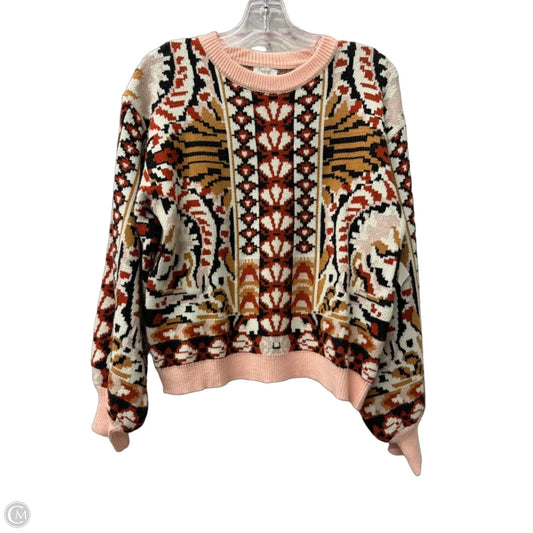Sweater By Voy In Orange & Pink, Size: S
