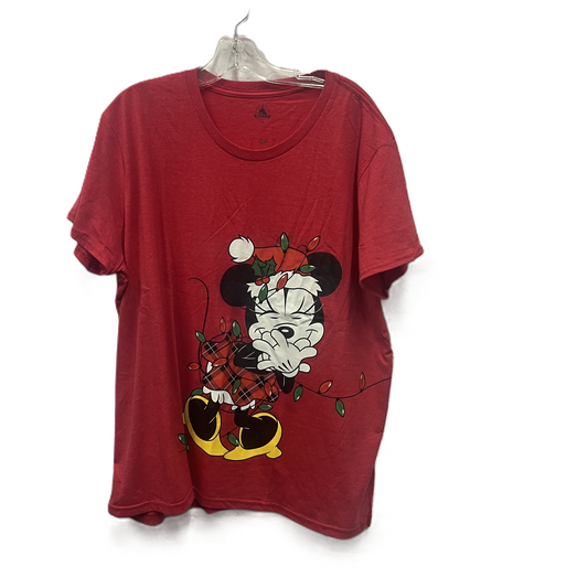 Top Short Sleeve By Disney In Red, Size: 3x