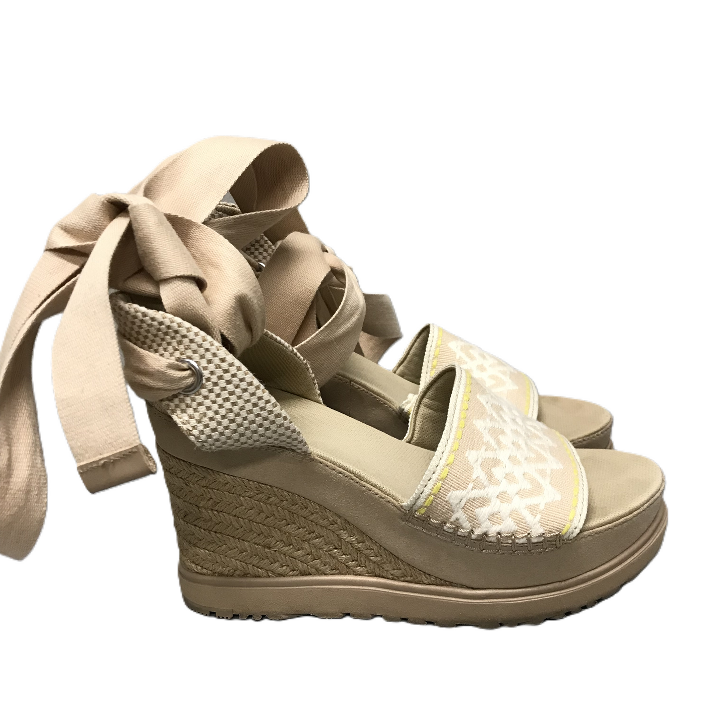 Beige Sandals Heels Wedge By Ugg, Size: 7