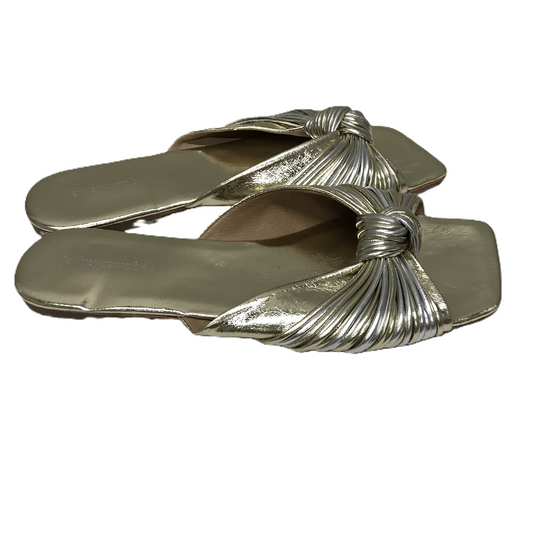 Gold & Silver Sandals Flats By Jeffery Campbell, Size: 10