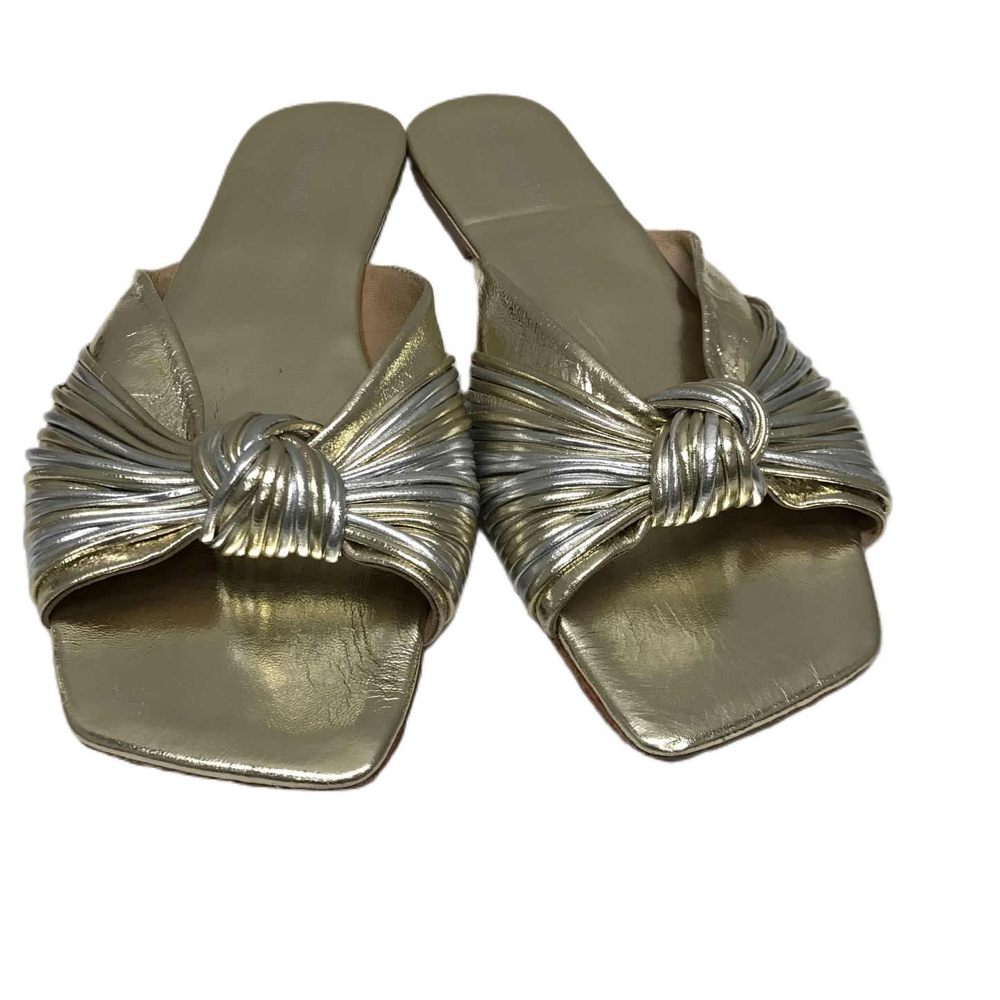 Gold & Silver Sandals Flats By Jeffery Campbell, Size: 10