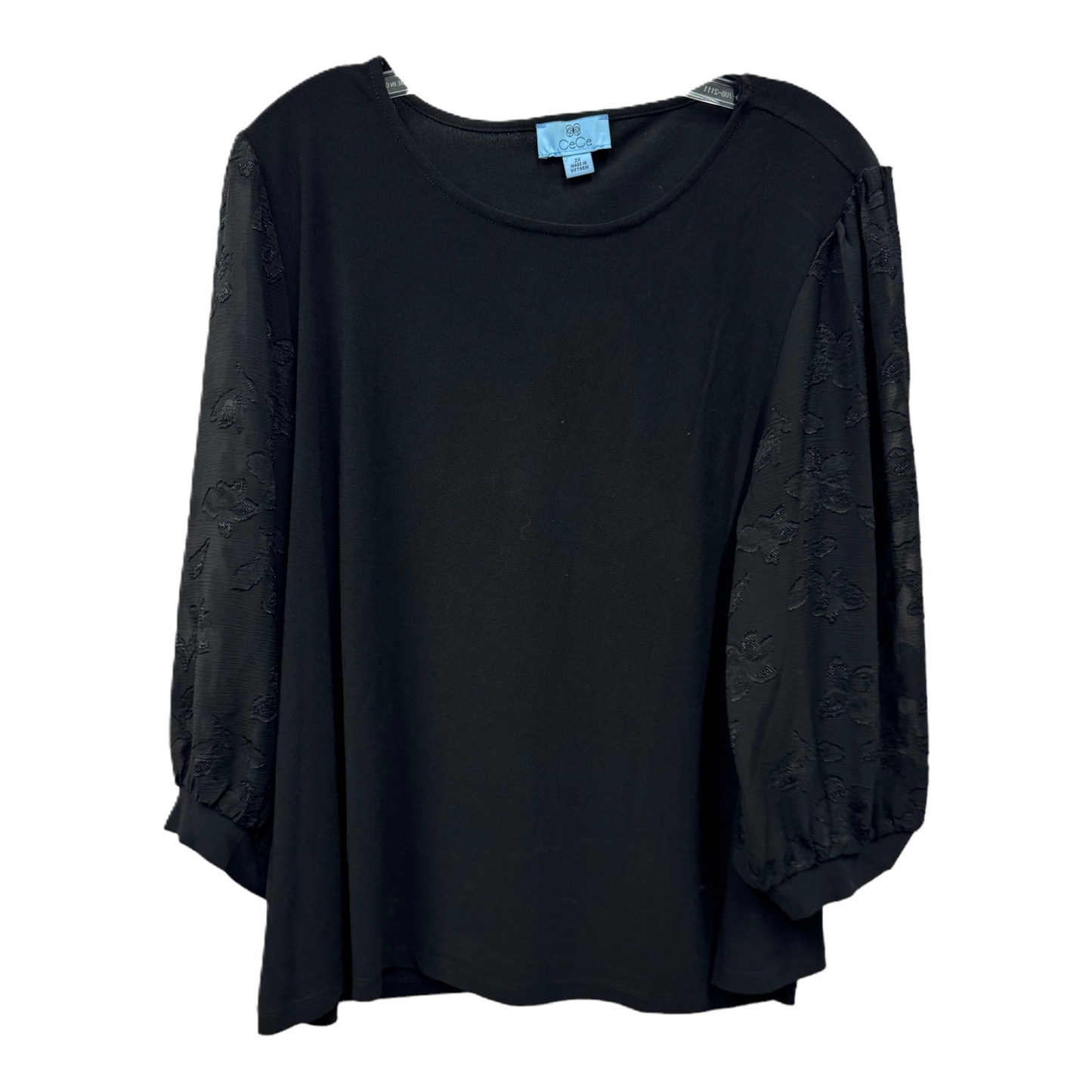 Black Top Long Sleeve By Cece, Size: 2x