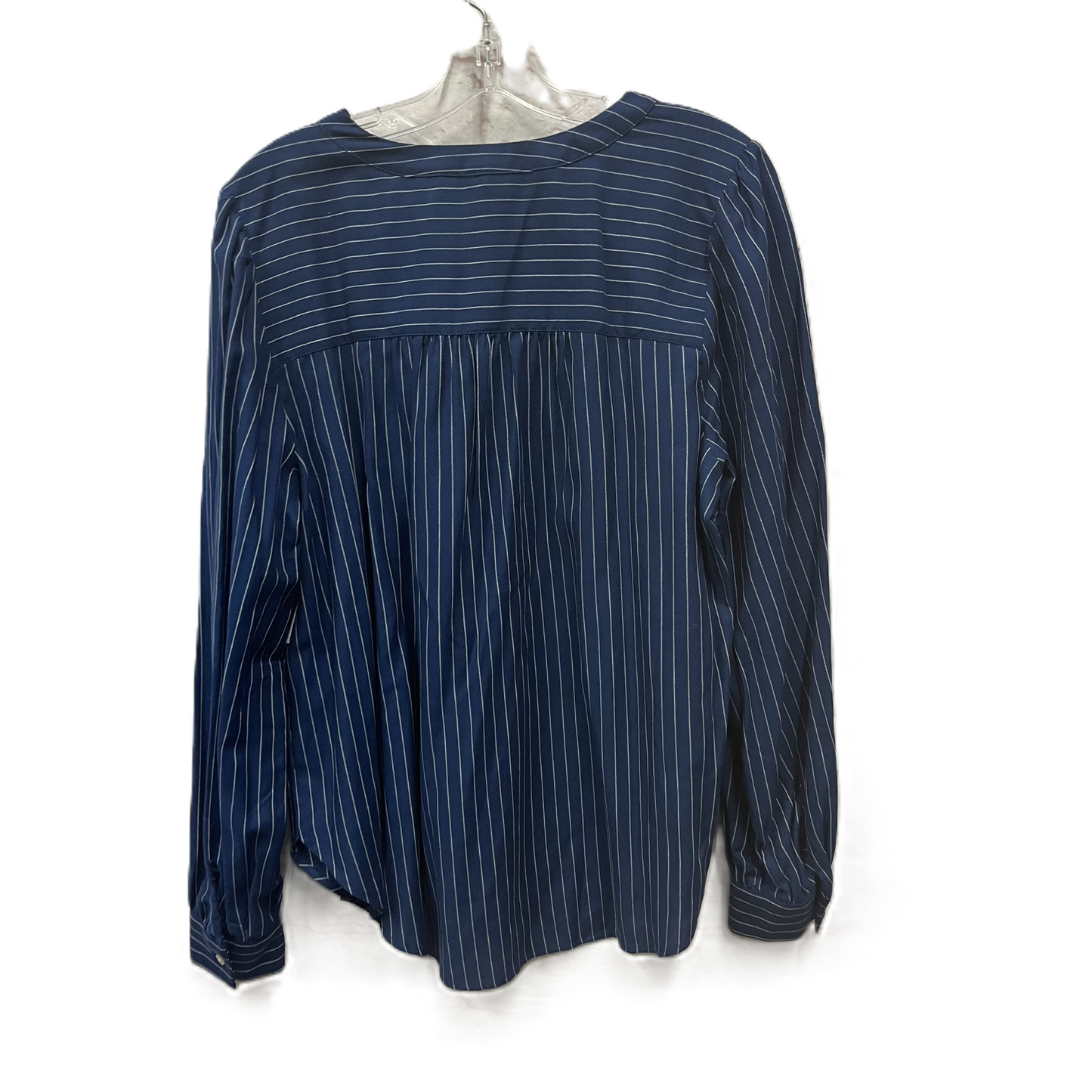 Top Long Sleeve By Loft In Blue & White, Size: L