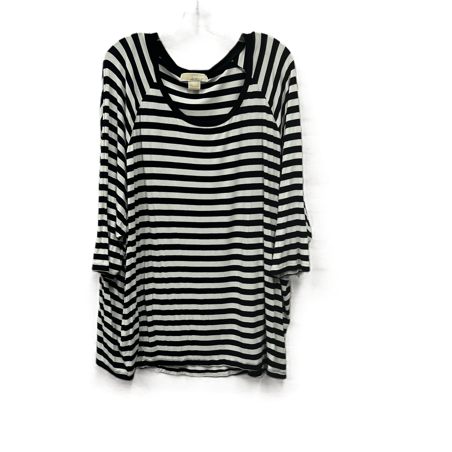 Top Short Sleeve Basic By Michael By Michael Kors In Black & White, Size: 3x