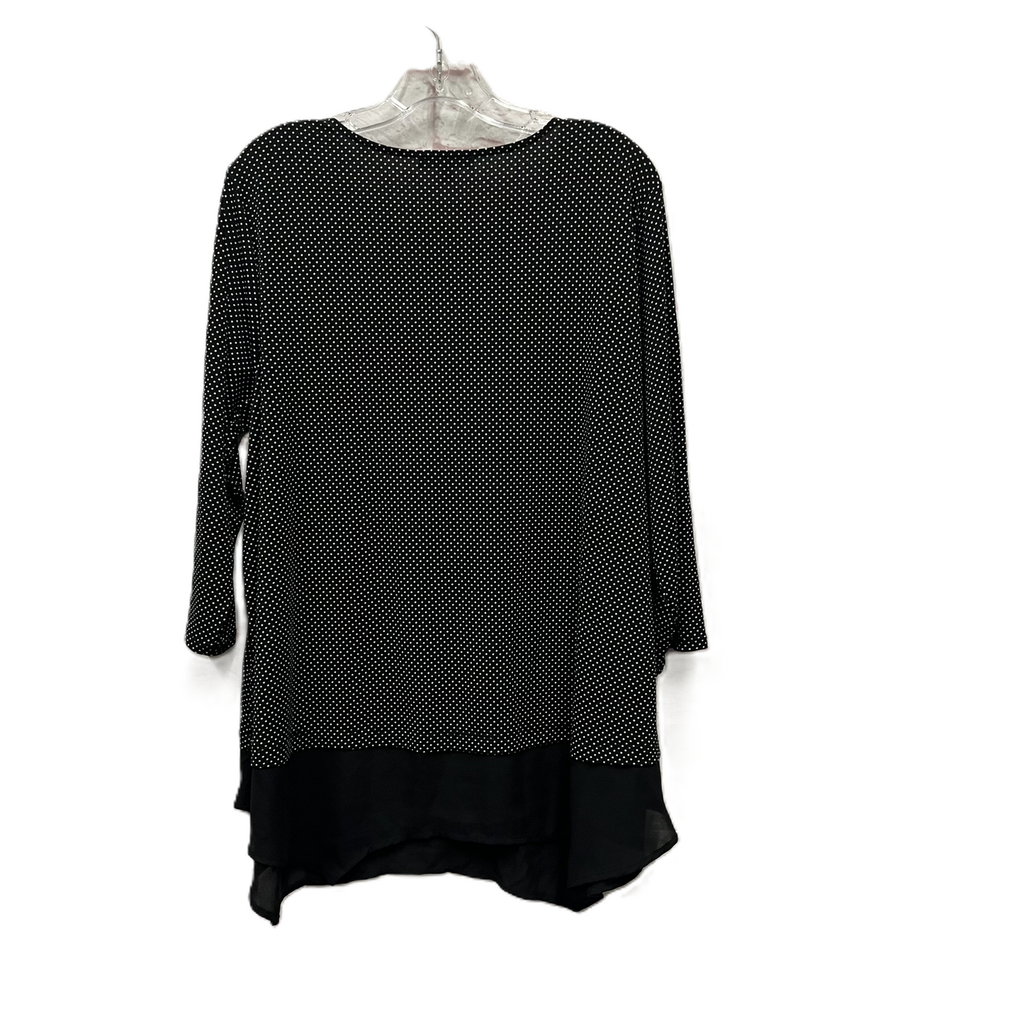 Top Long Sleeve By Adrianna Papell In Black & White, Size: 2x