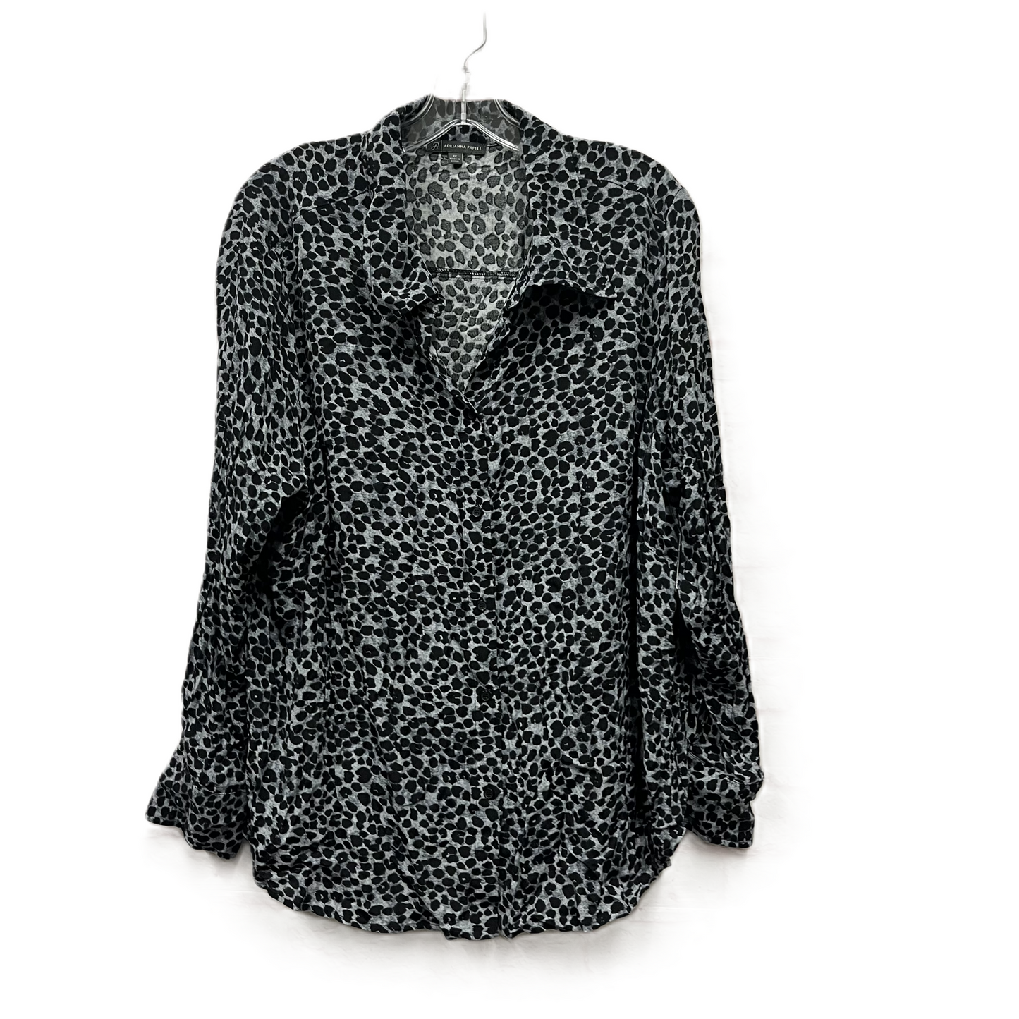 Top Long Sleeve By Adrianna Papell In Animal Print, Size: 1x