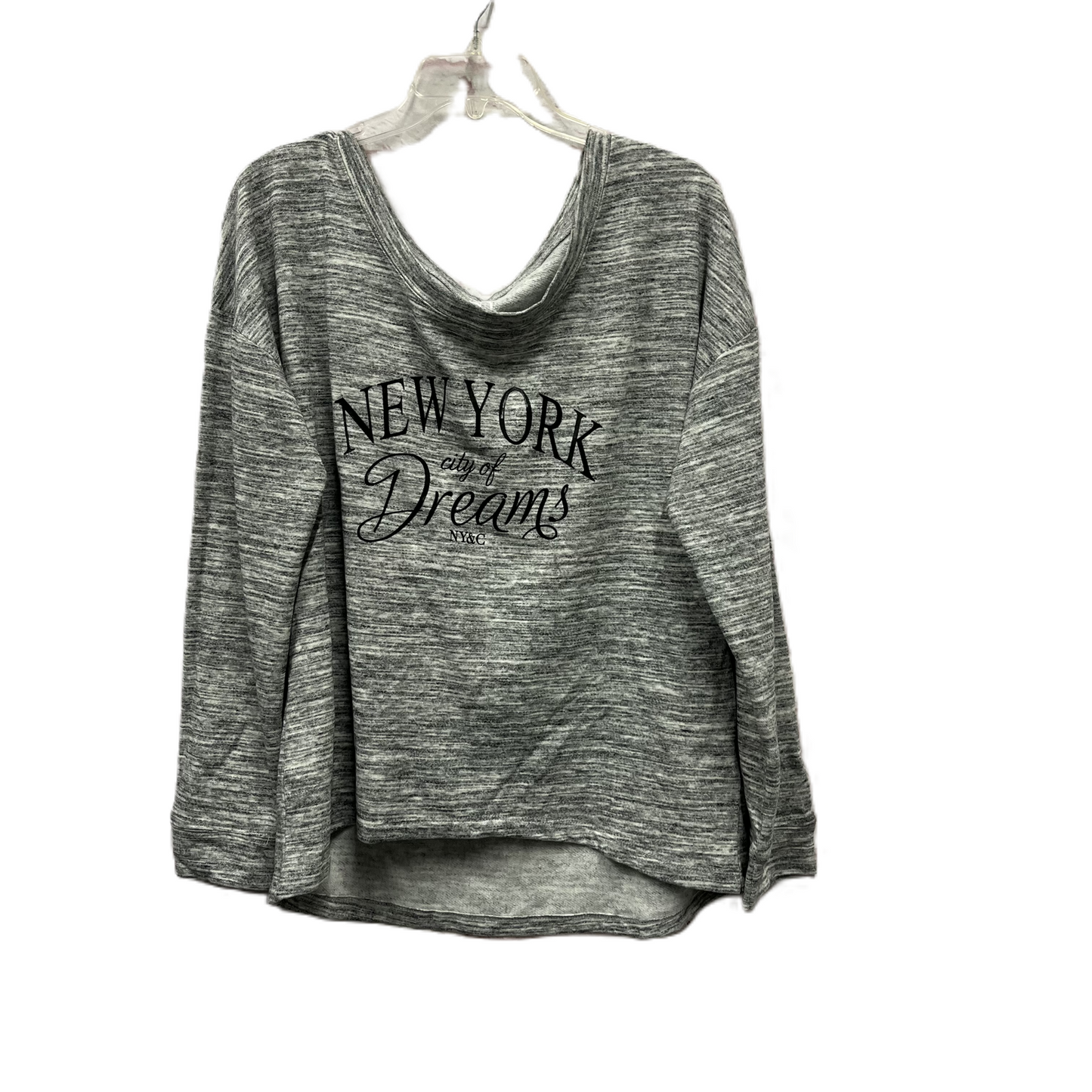 Top Long Sleeve By New York And Co In Grey, Size: L