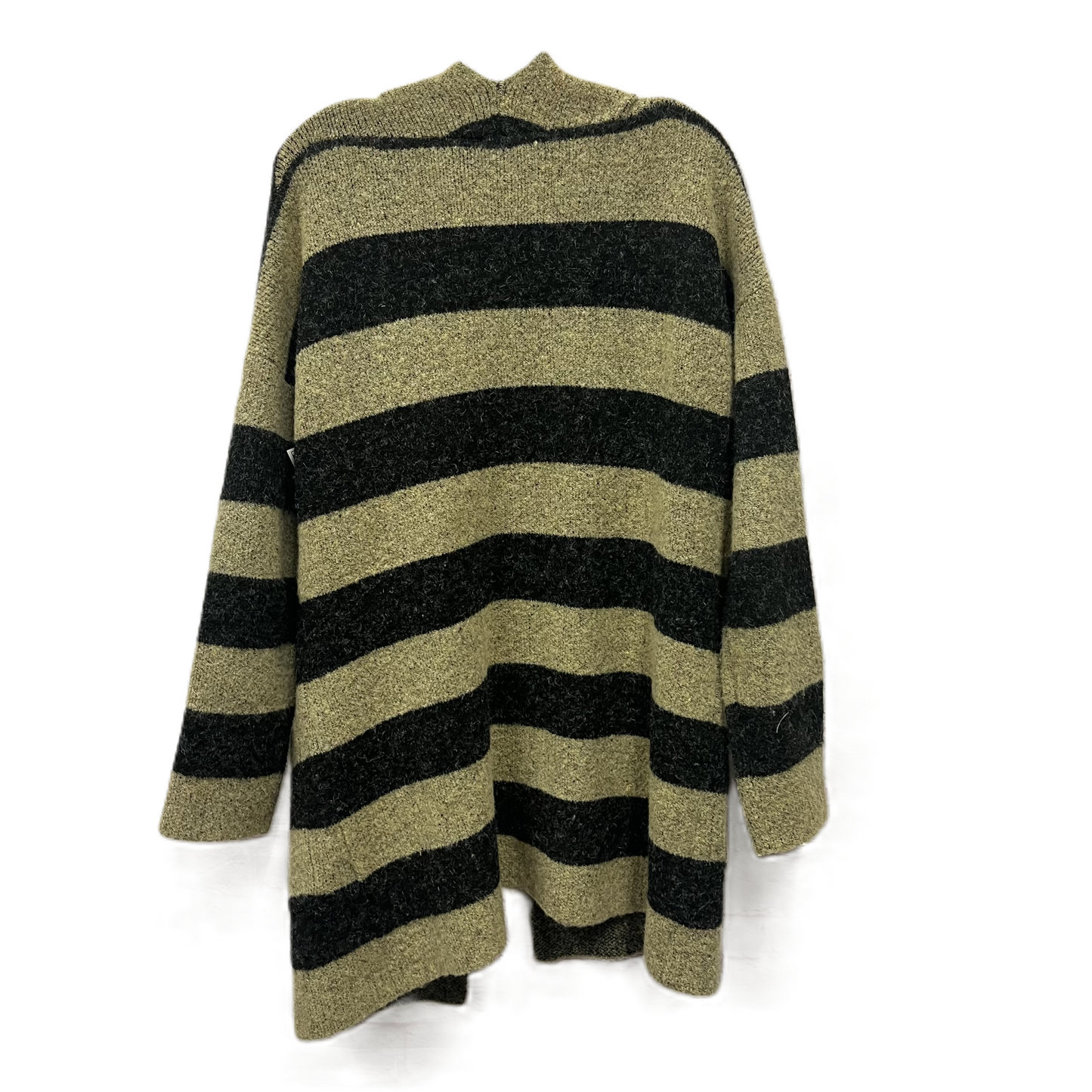 Sweater Cardigan By Cyrus Knits In Black & Tan, Size: M