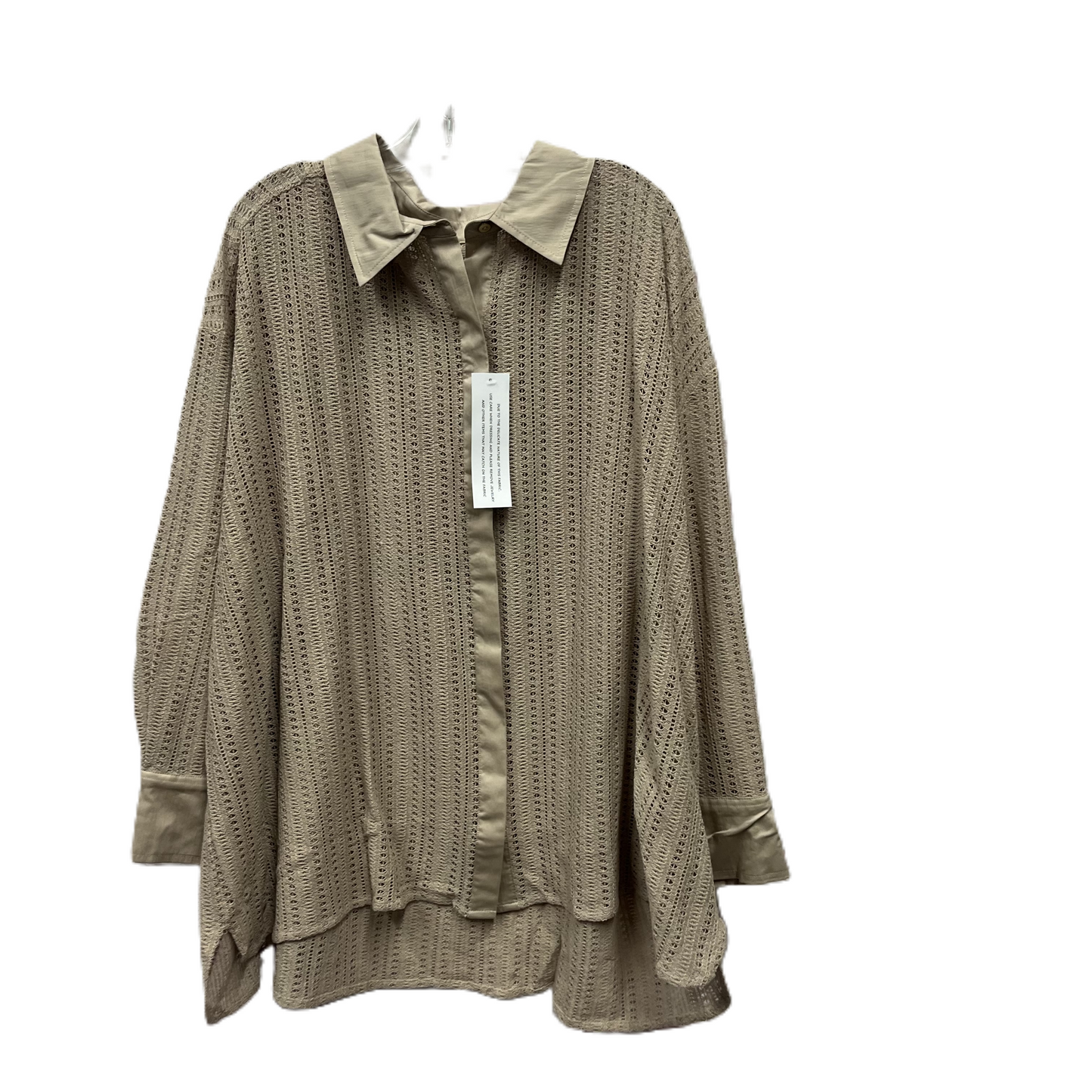 Top Long Sleeve By Wynne In Tan, Size: 3x