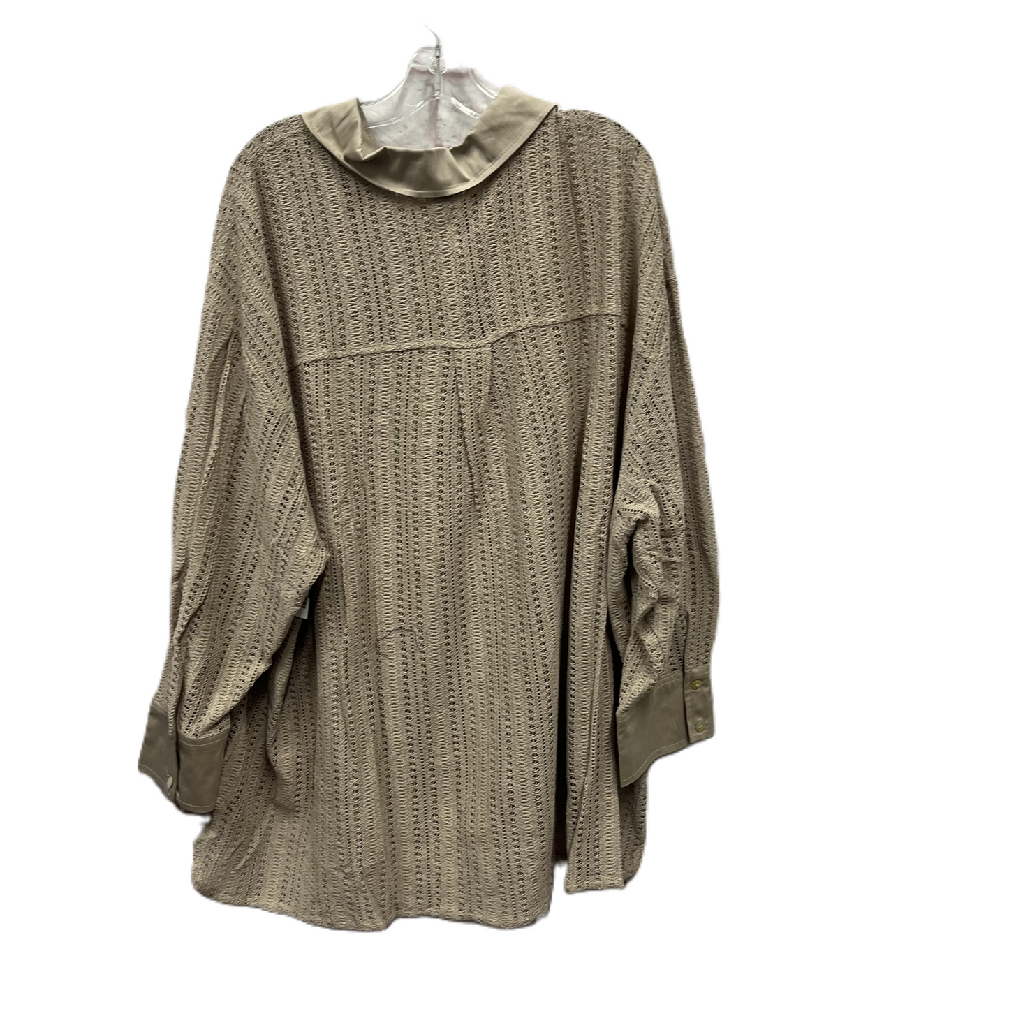 Top Long Sleeve By Wynne In Tan, Size: 3x