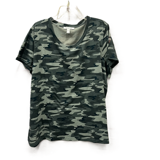 Top Short Sleeve Basic By Peace Love World In Camouflage Print, Size: 3x