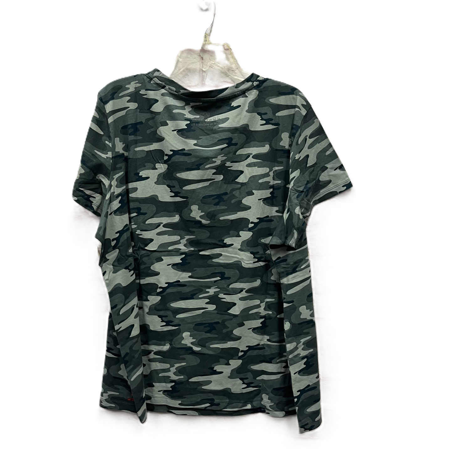 Top Short Sleeve Basic By Peace Love World In Camouflage Print, Size: 3x