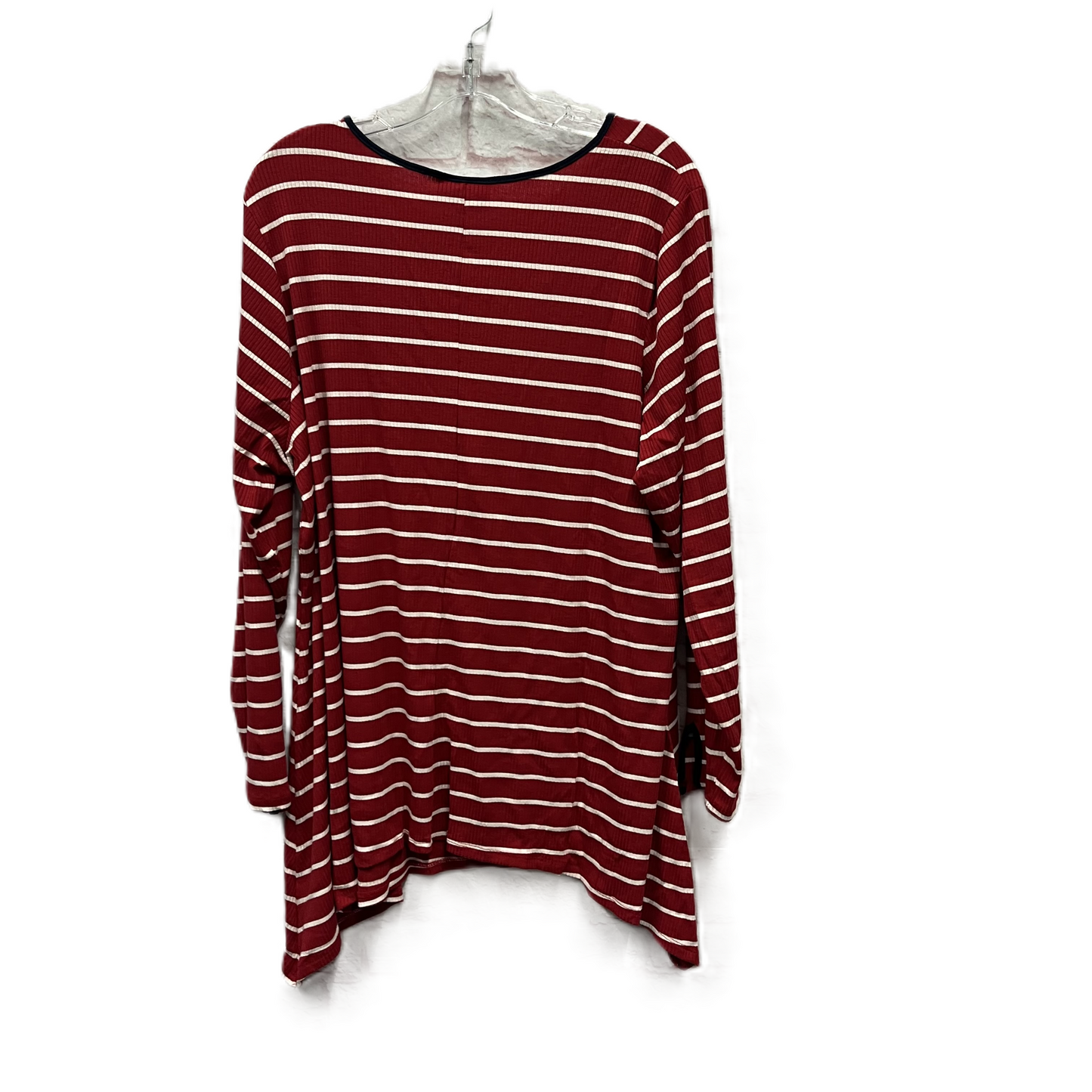 Top Long Sleeve By Cme In Red & White, Size: 3x