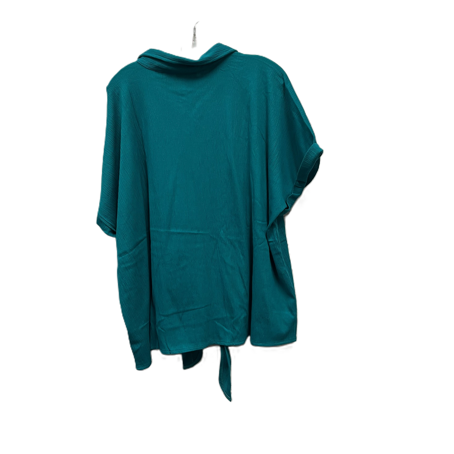 Top Short Sleeve By Belle By Kim Gravel In Teal, Size: 3x