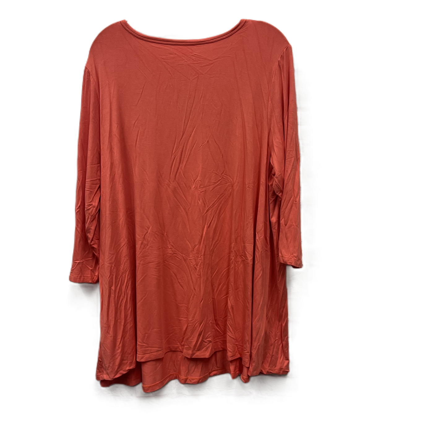 Top Long Sleeve Basic By Jessica London In Orange, Size: 1x