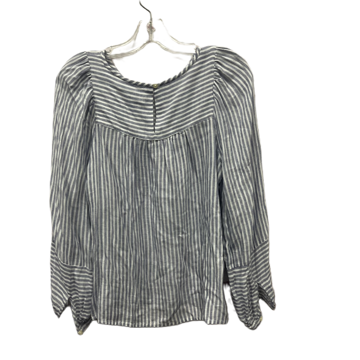 Top Long Sleeve By Loft In Blue & White, Size: S