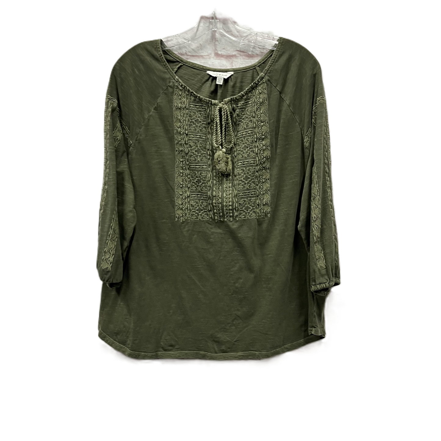 Top Long Sleeve By Lucky Brand In Green, Size: 1x