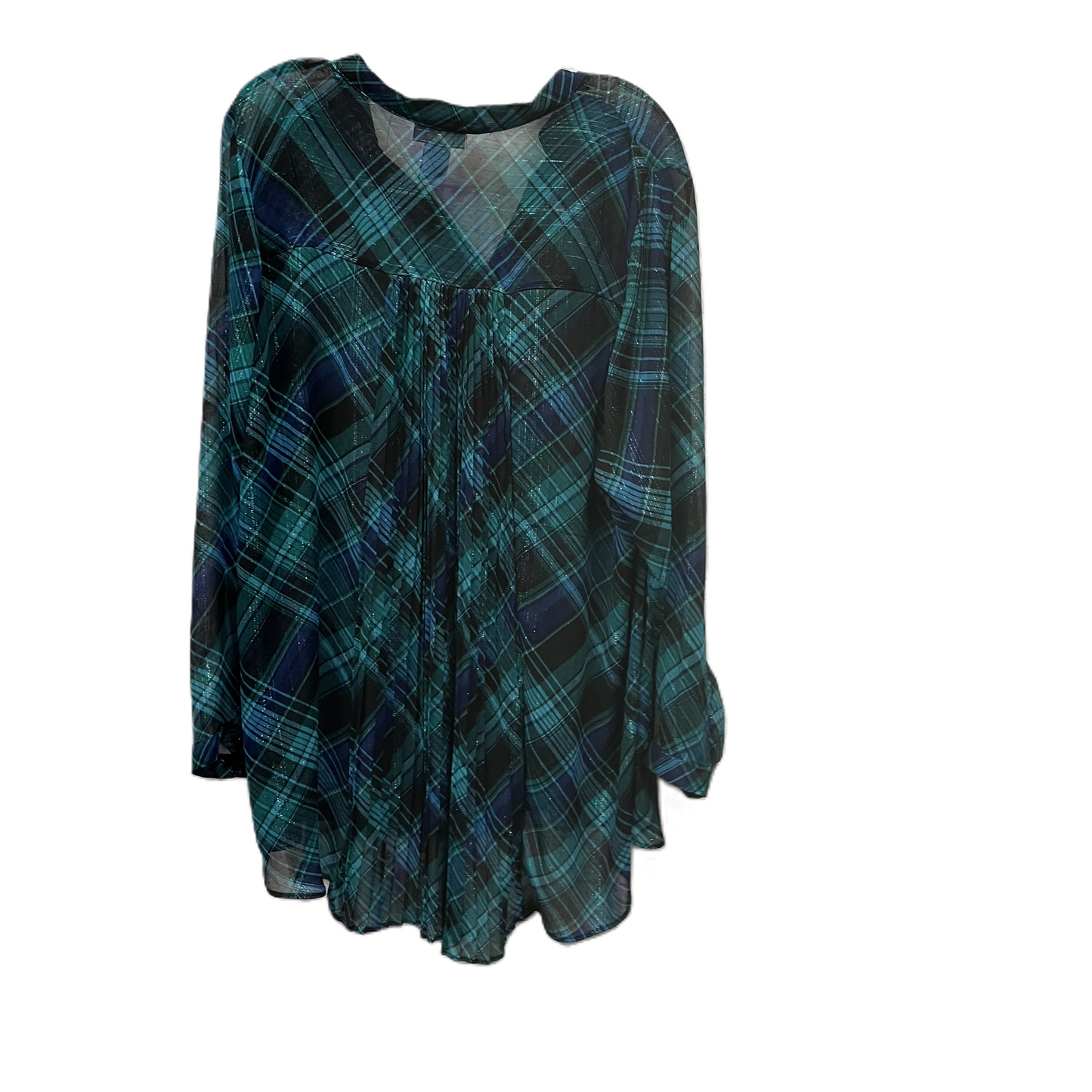 Top Long Sleeve By Catherines In Green, Size: 1x