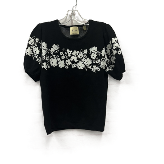 Sweater short sleeve By Elie Tahari In Black, Size: L