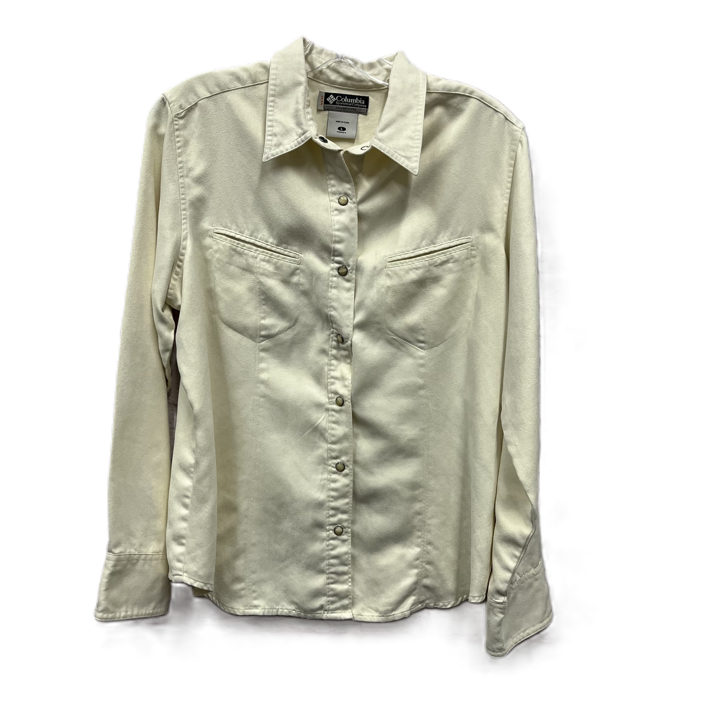 Top Long Sleeve By Columbia In Tan, Size: L