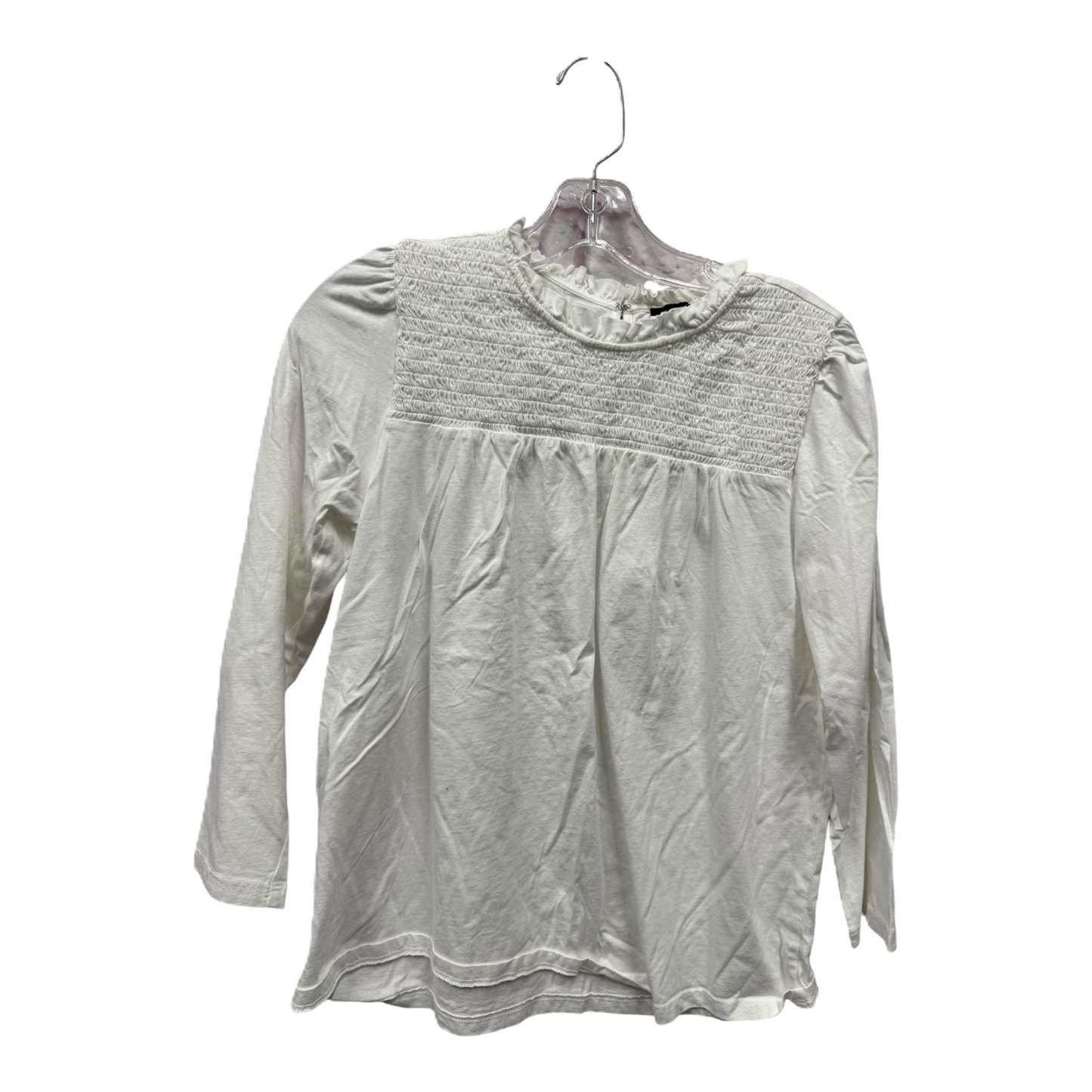 Top Long Sleeve By Ann Taylor In White, Size: S