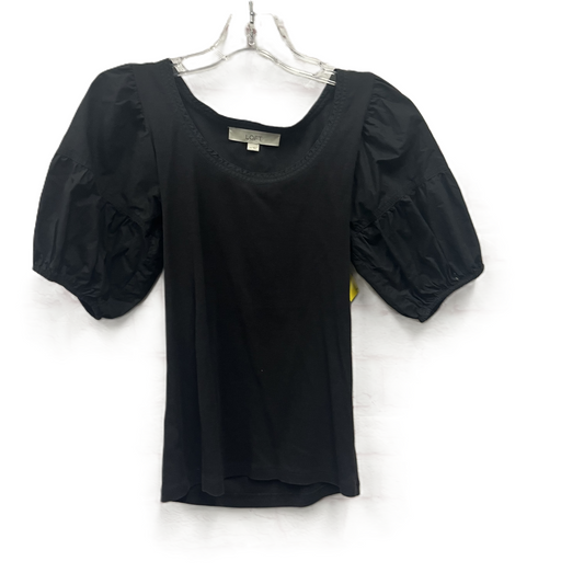 Top Short Sleeve By Loft In Black, Size: Xs