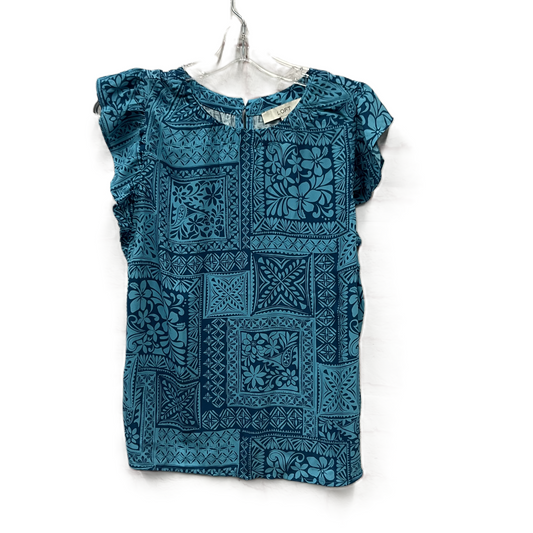 Top Short Sleeve By Loft In Blue, Size: Mp