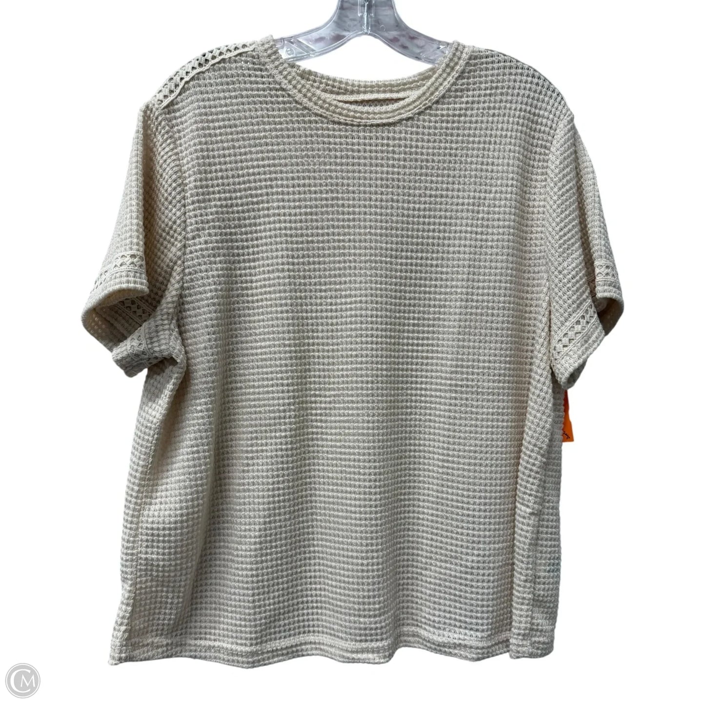 Top Short Sleeve By Shein In Cream, Size: 2x