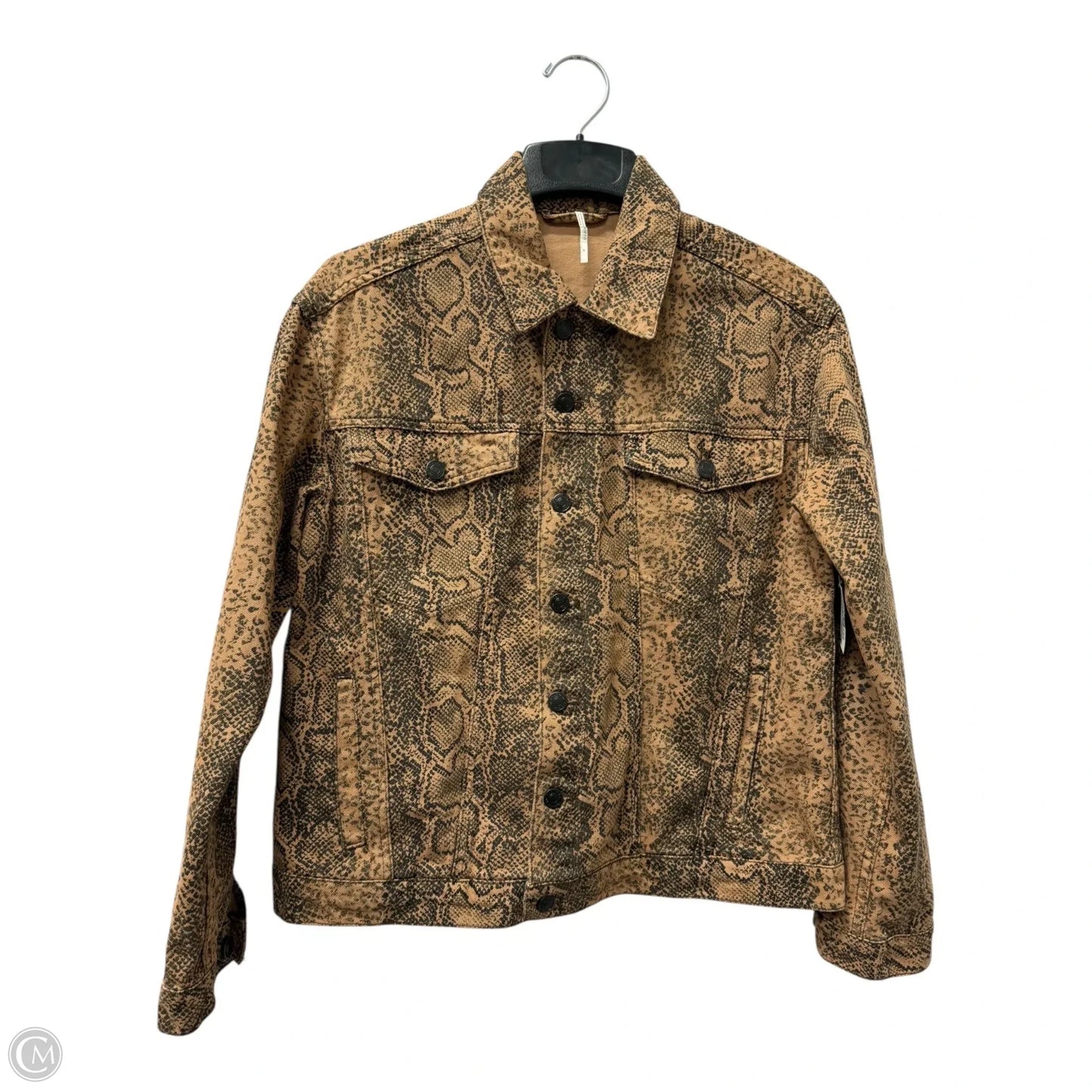 Jacket Denim By Free People In Brown, Size: S