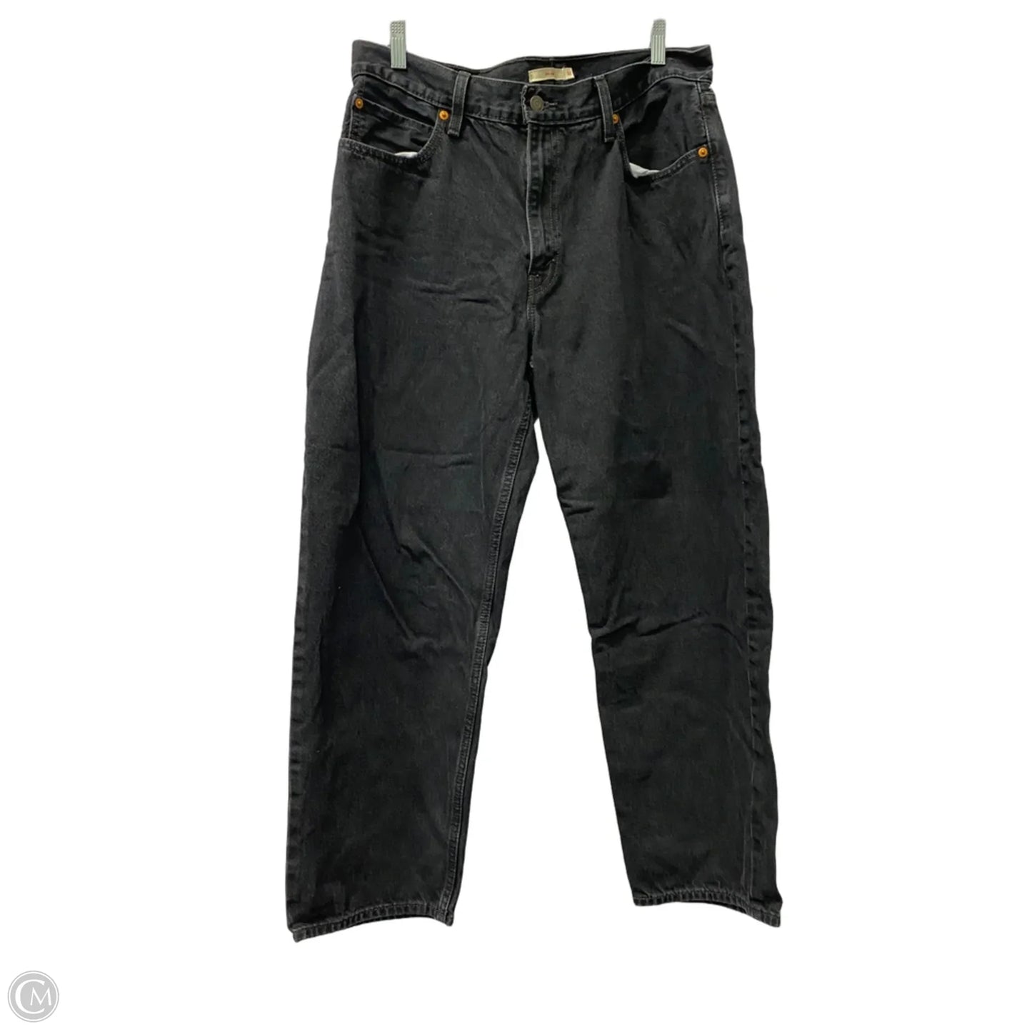 Jeans Wide Leg By Levis In Black Denim, Size: 12