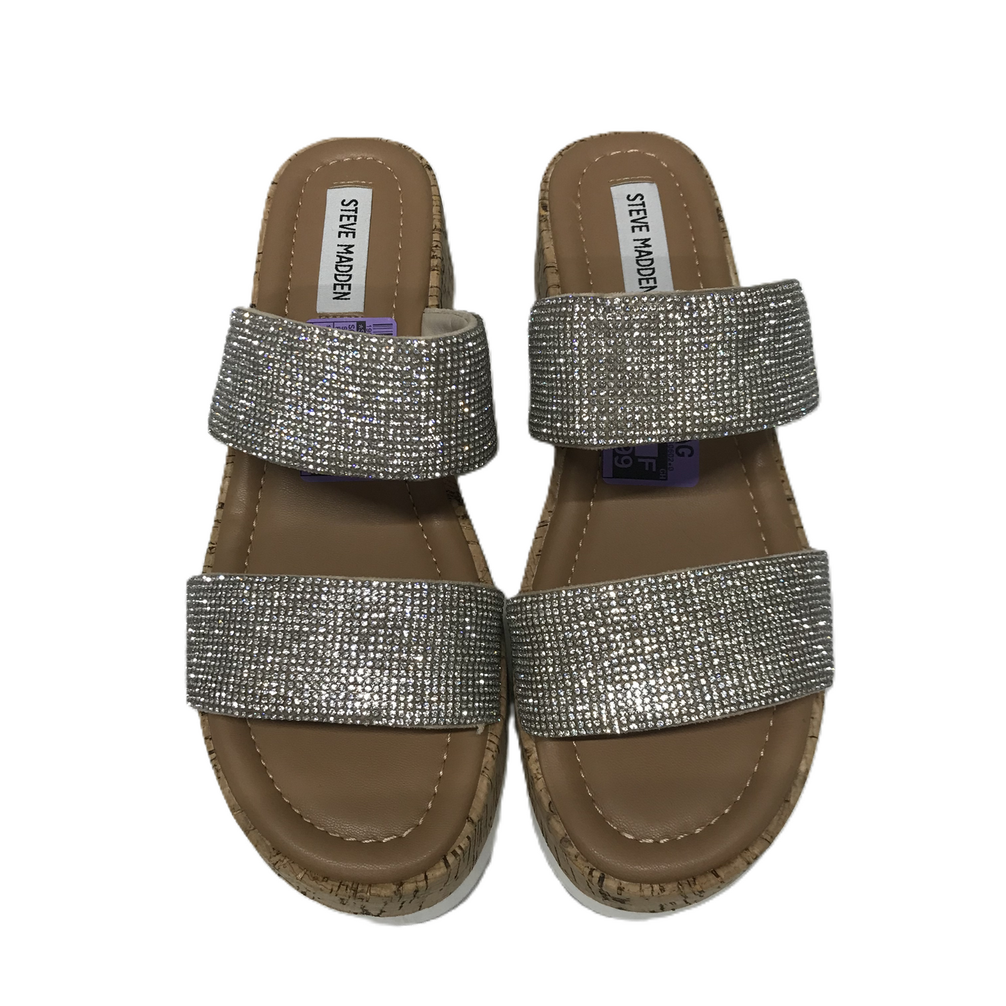 Silver Sandals Heels Wedge By Steve Madden, Size: 8.5
