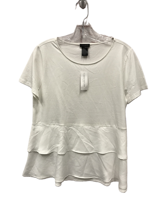 White Top Short Sleeve By Ann Taylor, Size: M