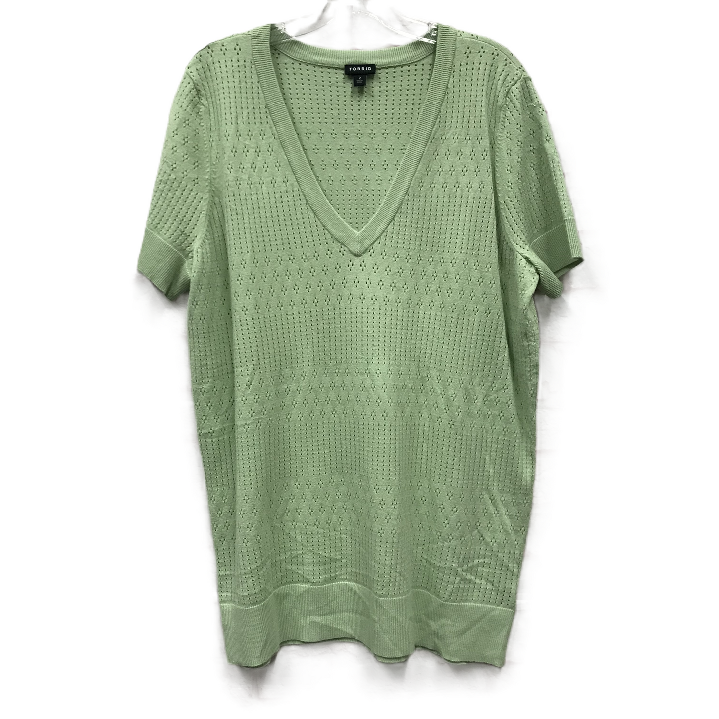 Green Top Short Sleeve By Torrid, Size: 2x