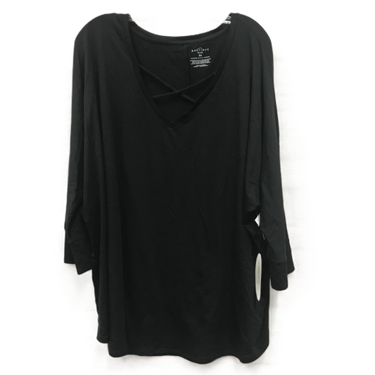 Black Top Long Sleeve By Boutique +, Size: 3x