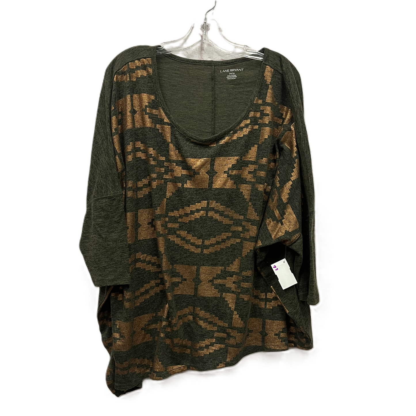 Top Long Sleeve By Lane Bryant In Green, Size: Xl